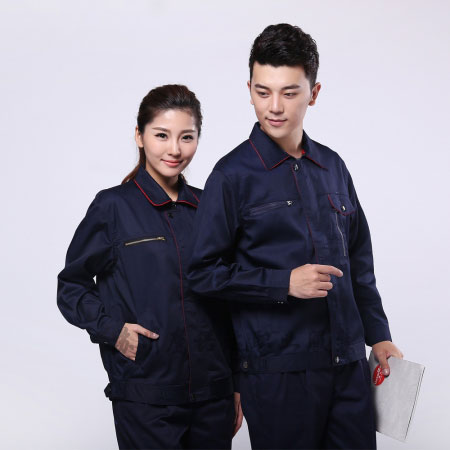 藏青拼大红超市工作服AC099-CS